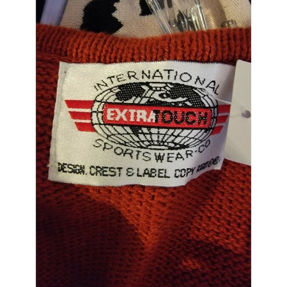 Vintage 90's Size 2X Women's Sweater Vest Burnt Orange Floral Embroidered Top - Picture 4 of 6